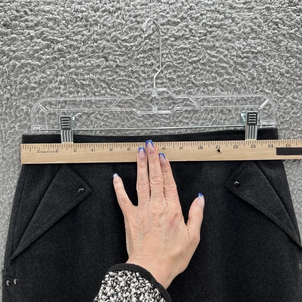 Per Se Skirt Womens 4 Gray Felt Wool Cashmere‎ Straight Pencil Retro Wiggle